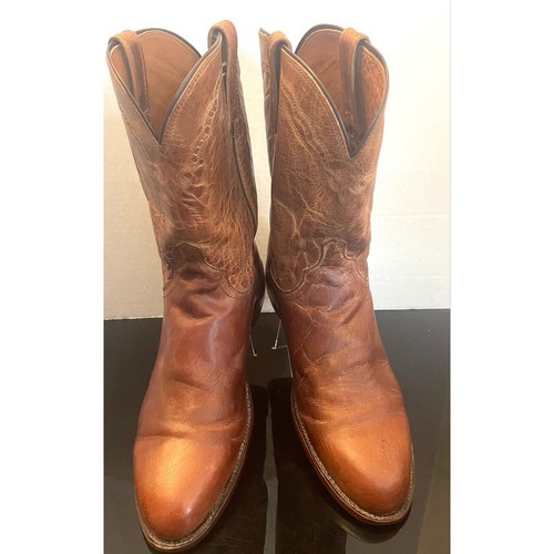 Lucchese Shane-TA Cognac Roper Boots Men’s Size 15D Leather Cowboy Boots - Picture 6 of 9