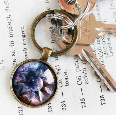 Star Galaxy Keychain, Nebula Key ring, Galaxy Key Chain,Universe