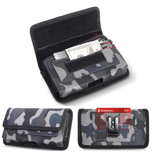 Gray Horizontal Camo Pattern Belt Clip Holster For iPhone 16 Pro Max / 16 Pro - Picture 5 of 7