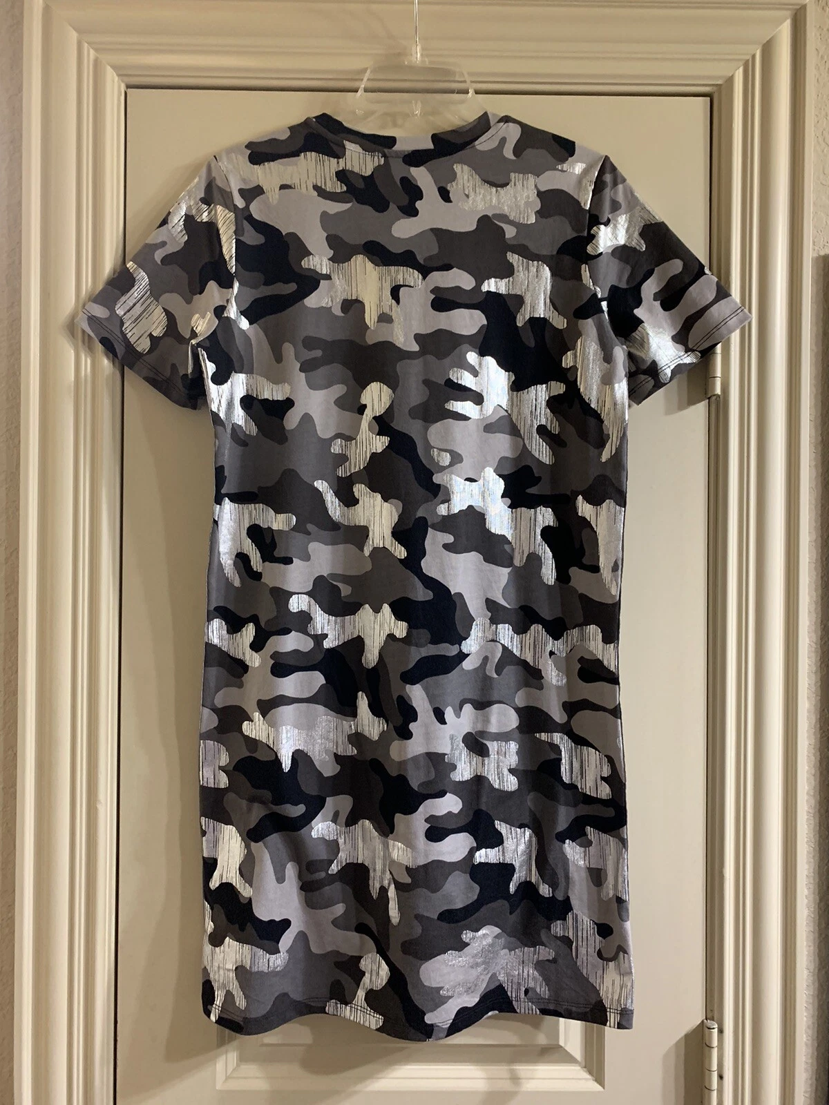 Abito Camicia Donna Michael Kors Stampa Cammo Logo (S M Gunmetal)