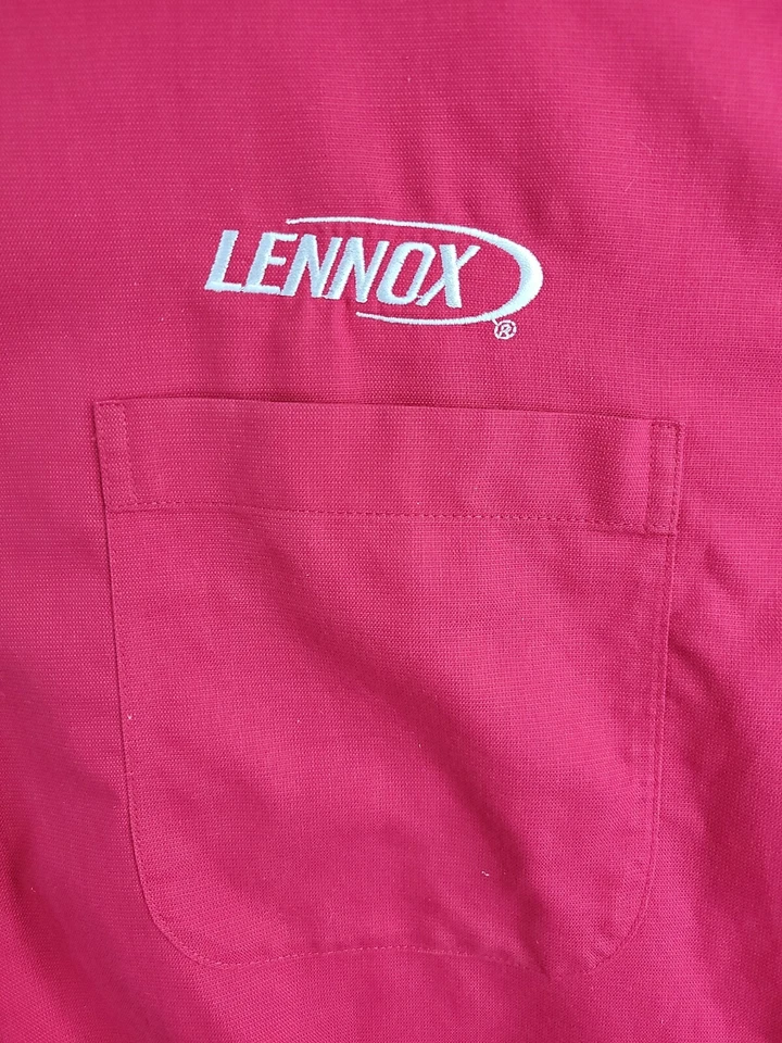 Camisa de bolsillo de manga larga roja con logotipo de Lennox para hombre 3XL Foto 4 de 4