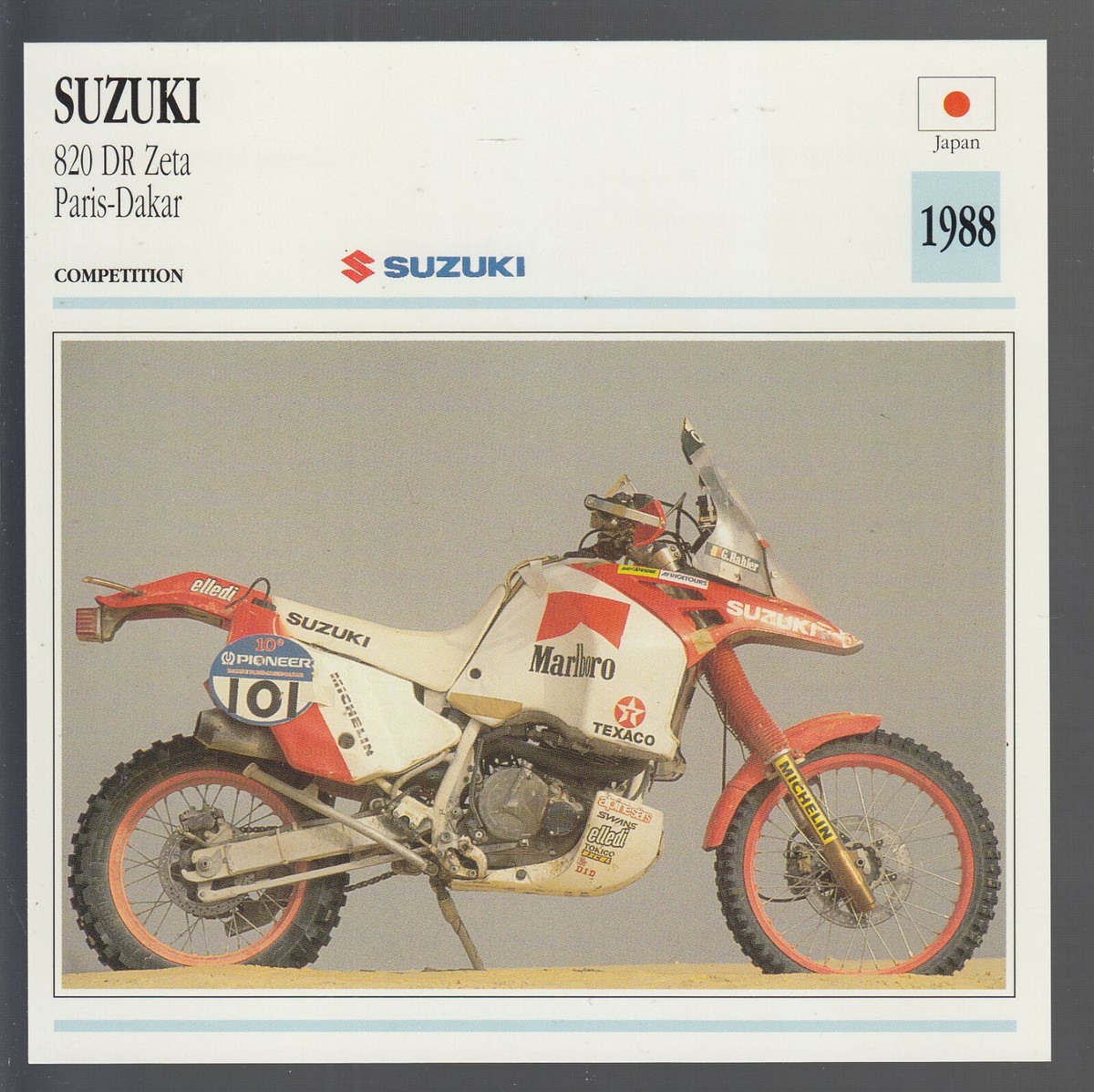 1988 Suzuki 820 DR Zeta Paris-Dakar Japan Bike Motorcycle Photo