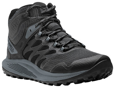 Merrell J067621 Nova 3 Mid Waterproof Hiking Boots for Men - Black  