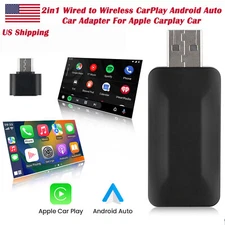 2 in 1 Android Auto Wireless Adapter Wireless CarPlay Adapter Plug Play Radio US