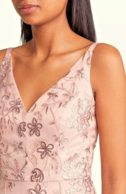 Eliza J Sequin Floral Embroidered Cocktail Midi Dress Sz 8 $228 *1174 | eBay