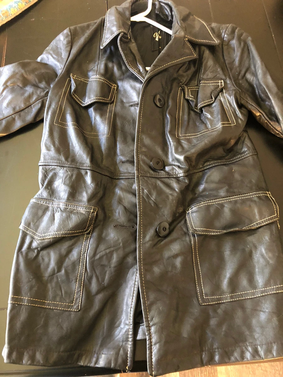 Victoria Made In Canada Mens Vintage Leather Jacket Brown. 40 42