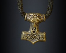 Paracord Lanyard Beads Bronze bead Knife Lanyard Bead Charms - Mjolnir