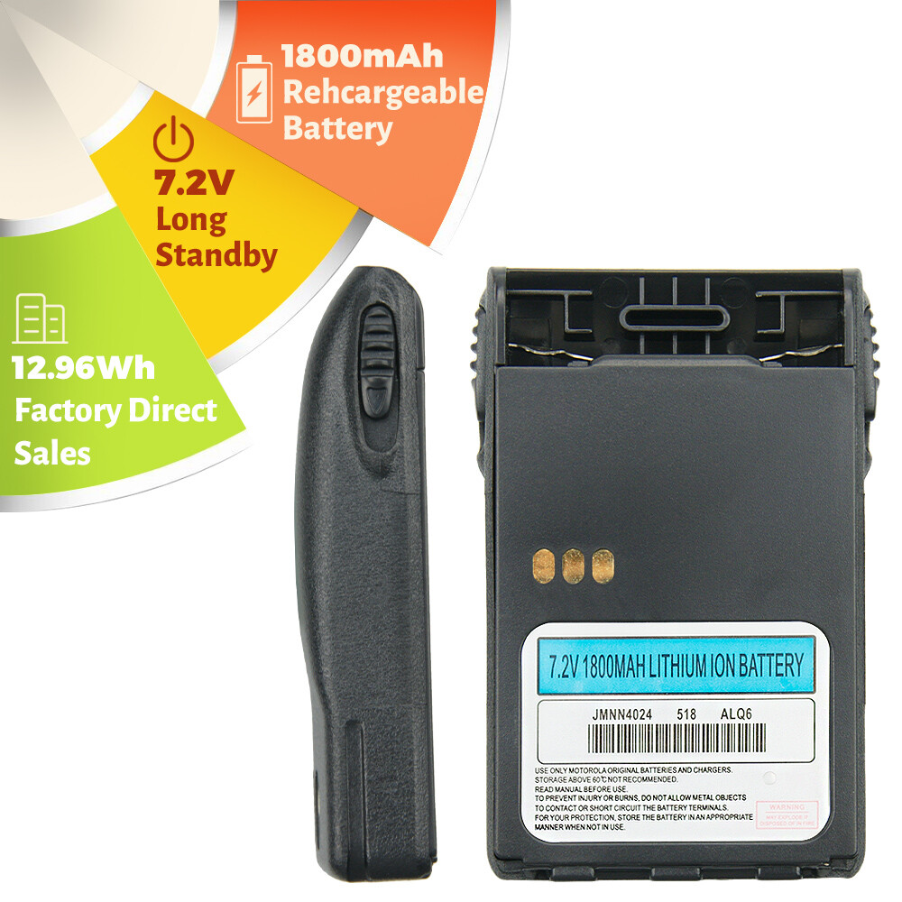 JMNN4023 JMNN4024 Walkie Talkie Battery - 2 Pack 1800mAh Replacement For Motorola Radios