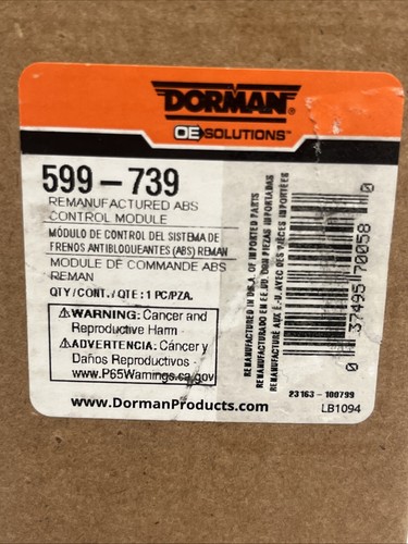 ABS Control Module Dorman 599-739 Remanufactured - Picture 8 of 8