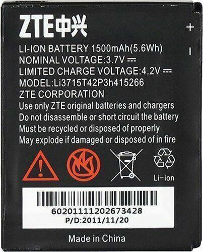 Battery LI3715T42P3H415266 For ZTE Avail Z990 N990 N760 N780 V881 OEM 1500mAh - Picture 1 of 1