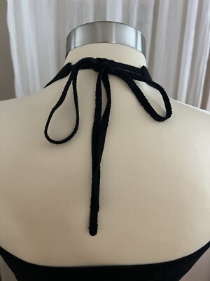 Bebe Vintage Halter Top XS Black & Ecru | eBay