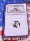 1957 ROOSEVELT SILVER DIME NGC MS 66 ~ BRIGHT WHITE GEM ~ FREE SHIPPING