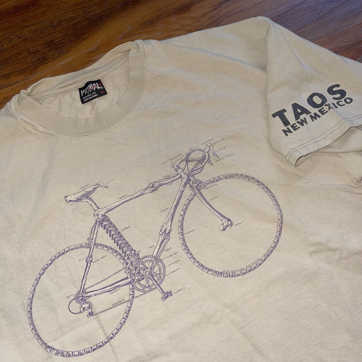 Vintage 90s Primal Wear Skeleton Bones Bike Cycling Graphic