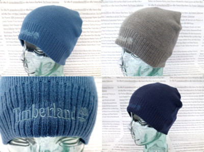 TIMBERLAND Rippsaum Beanie Herren dünne doppellagige Mütze sortierte Farbe lässige Kappe neu mit Etikett