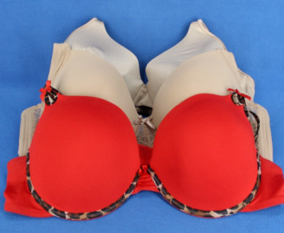 Xoxo Prima Valentina Hanes 3472 Underwire Padded T-shirt Bra Lot Size 42D #E4368