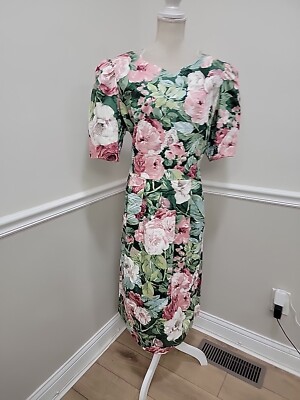 lanz cotton dress Vtg 70s Lanz 100% Cotton Dress Dirndl Floral Pockets Puff Sleeve Oktoberfest