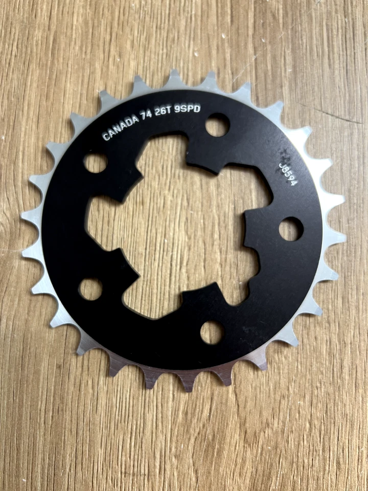 Retro Bicycle Parts NIB RaceFace 26T Black Chainring 74BCD for 9-Speed - Image 4 of 4
