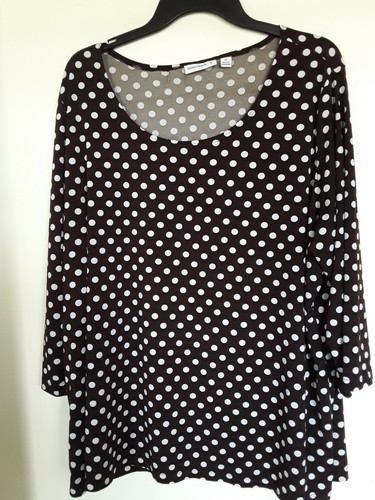 Susan Graver Brown White Polka Dot 