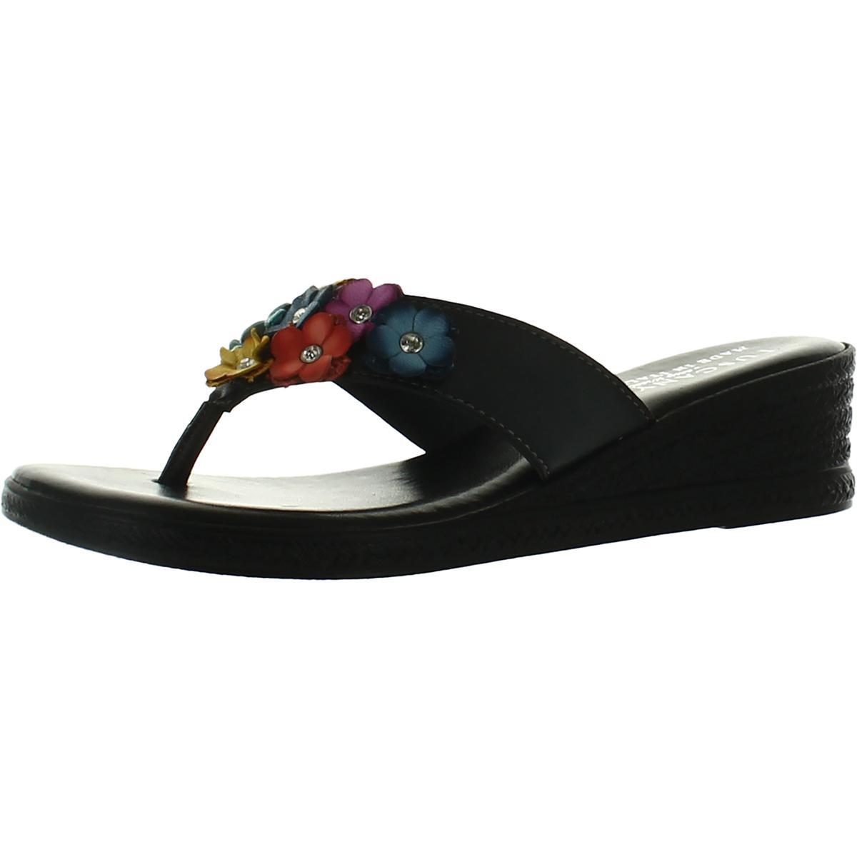 Женские босоножки на танкетке Giordana черного цвета Tuscany By Easy Street 11 Medium (B,M) 2389