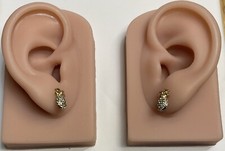 Brand New CZ 14K Gold Pineapple Shaped Stud Earrings