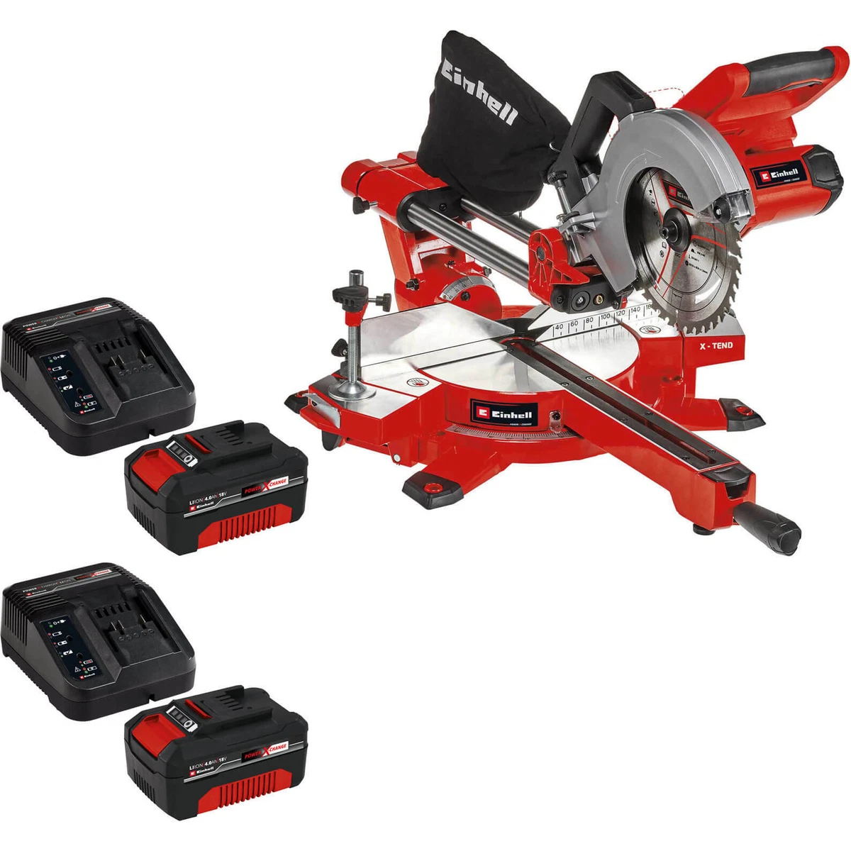 Einhell TE SM 36 210 36v Cordless Sliding Mitre Saw 210mm 2 x