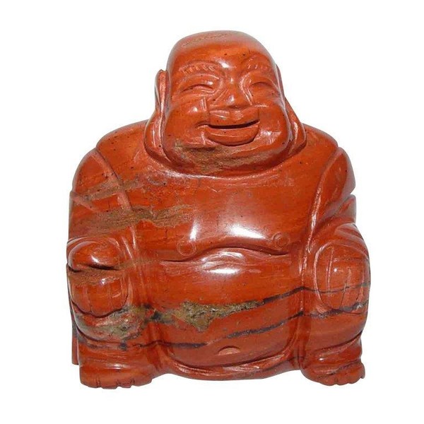 Jaspis Rot Gemasert Buddha Ca. 45 X 50 Mm Happy Buddha Sitzend-image