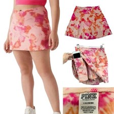 Victoria's Secret Pink Cotton High Waist V Crossover Skort Watercolor Ti  