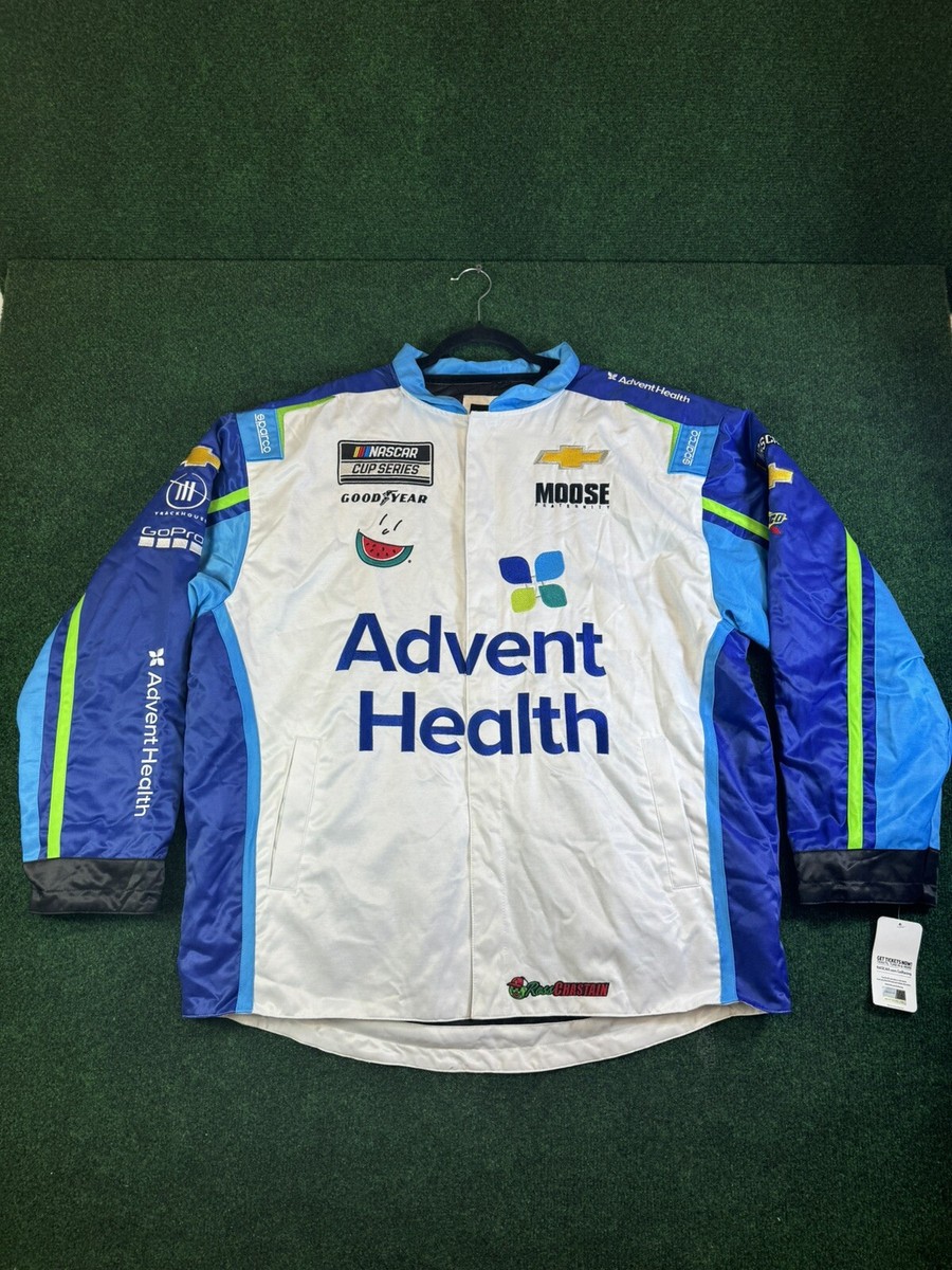 Ross Chastain Checkered Flag Advent Health Nylon Racing Jacket NWT