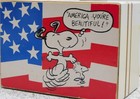 Vintage Peanuts Snoopy "America You're Beautiful" Aviva Wooden Music Box HTF — photo 3