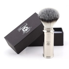 Men Travel Shaving Brush Synthetic Silver Tip Hairs Bristles Wet Shave Brushes