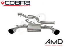 Cobra Focus RS Mk2 Cat Back Exhaust System Resonated 3.0" Stainless Steel FD55