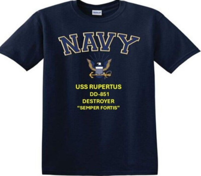 USS RUPERTUS  DD-851* DESTROYER*EAGLE SHIRT*NAVY OFFICIALLY LICENSED
