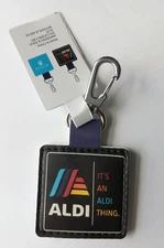 ALDI Gear Collection 2024 Quarter Holder Keeper Keychain Aldi Thing Black