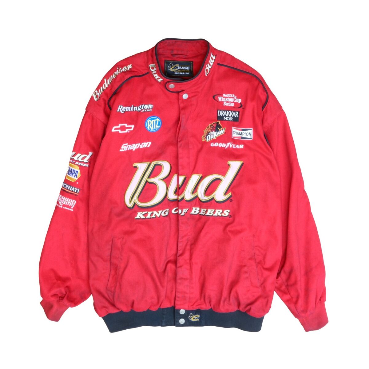 Vintage Budweiser King of Beers Chase Racing Jacket Size 2XL Vintage Budweiser King of Beers Chase Racing Jacket Size 2XL