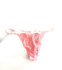 Victoria's Secret Floral Lace V-String Panty Soft Pink