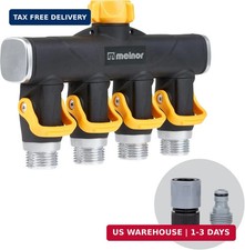 Melnor 65135amz 4 Way Lever Flow Through Valve Connector Bundle Yellow Black