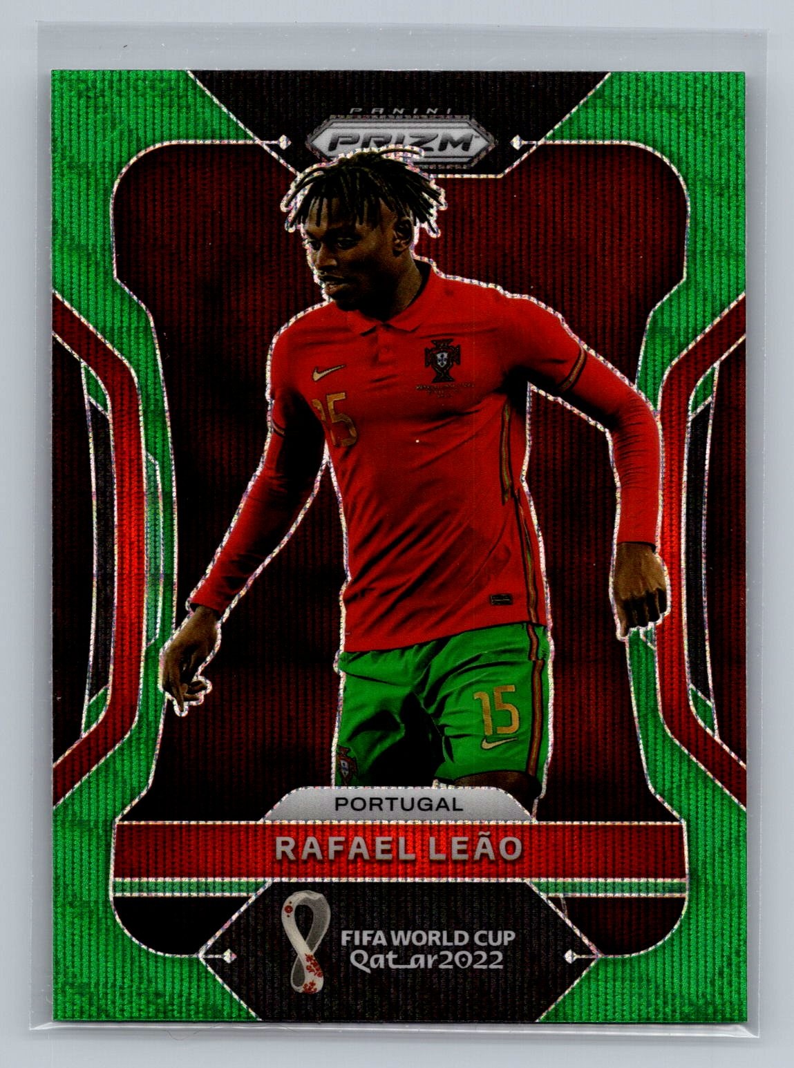 2022 Panini Prizm FIFA World Cup Qatar #181 Rafael Leao Green Wave