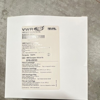 VWR Centrifugal Filter Modified Nylon 500 µl MPN 82031-358 Laboratory 100/pk