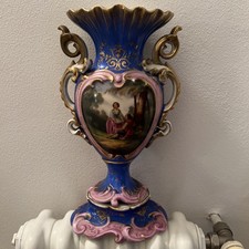 vasioin porcellana decorati a mano XIX° sec. Altezzzq H 31