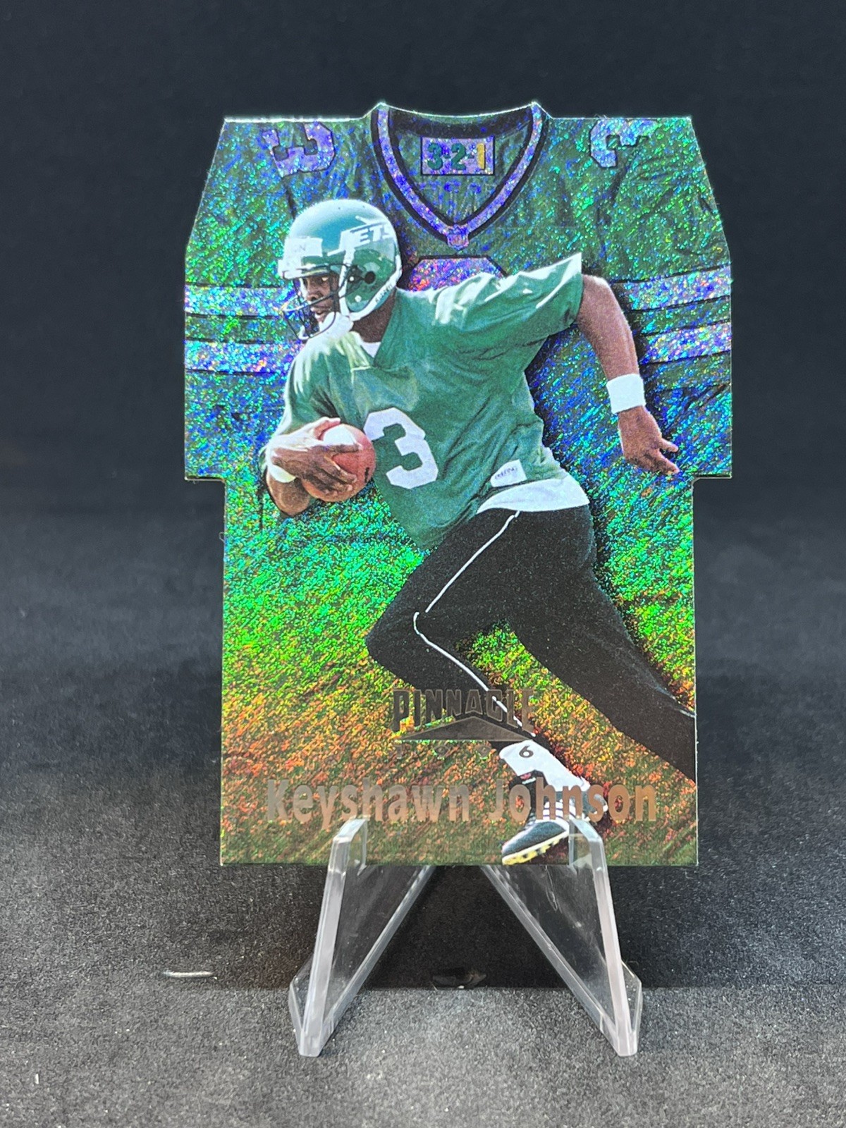 1996 Pinnacle - Die-Cut Jerseys Keyshawn Johnson #16 (RC)