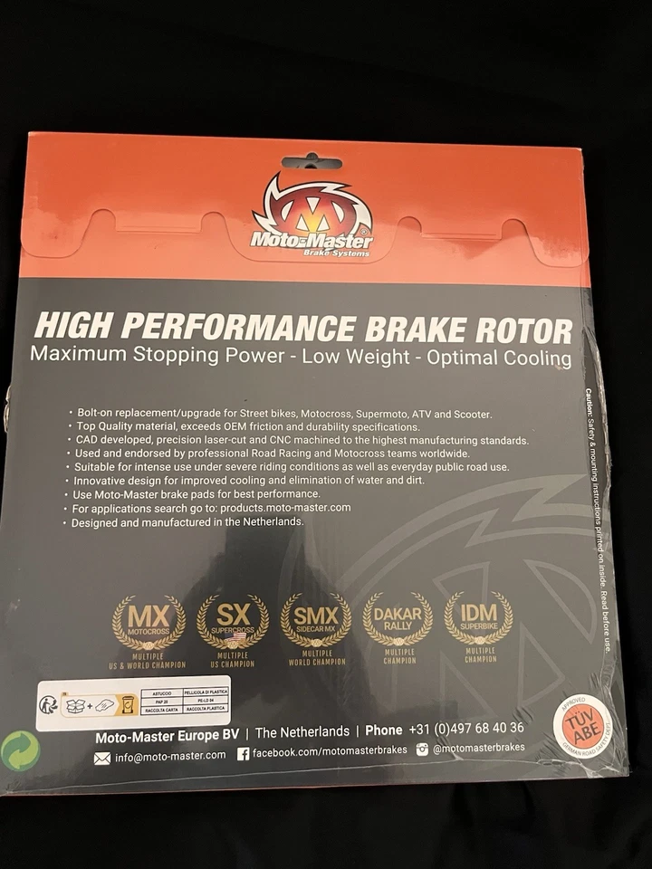 Rotores de freno de llama delanteros Moto-Master 2019-2024 Honda CRF450X/CRF450RL21-24 Foto 3 de 3