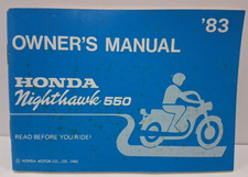 1983 Owners Manual Honda Nighthawk 550