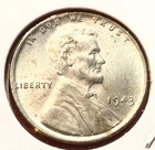 1943-P Lincoln Wheat Cent Penny GEM BU From an Original Bank Roll