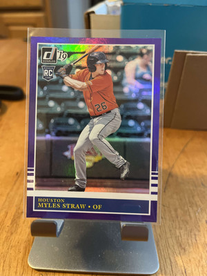 2019 Donruss Baseball Myles Straw 234 Purple Parallel RC HOU