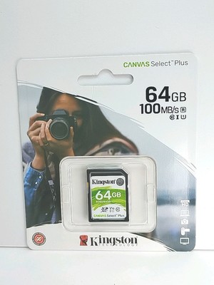 64GB Kingston Canvas Select Plus SD Card Class 10 V10 UHS-I High Speed (SDS2/64)