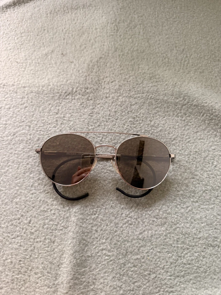 Roxy Blizzard Sunglasses Rose Gold Metal Frame Brown Lenses - Photo 1/4