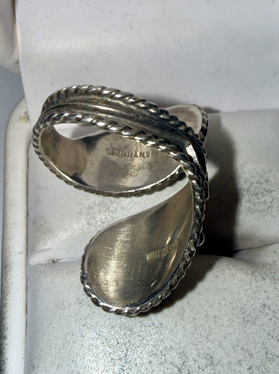 Native American Solid Sterling Silver Boulder Opa… - image 6