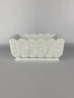 Vintage Milk Glass Planter Grapes Leaves Rectangular Flower Box Chip