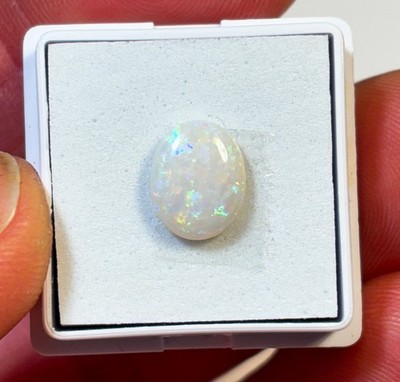 Olympic Natural Opal Oval White Australian Cabochon Gemstone 1.5 carats EO-1050