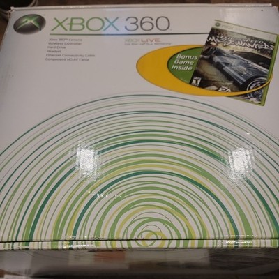 XBox 360 White W/ Need For Speed Most Wanted Box.  NO GAME DISC